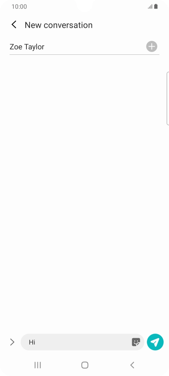 Press the send icon when you've finished your text message.