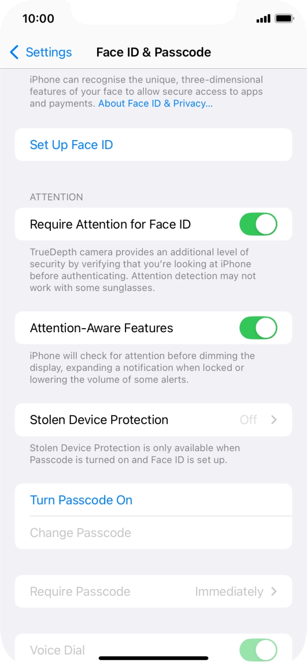 Press Turn Passcode On and key in a lock code of your own choice twice. Press Turn Passcode On and key in a lock code of your own choice twice.