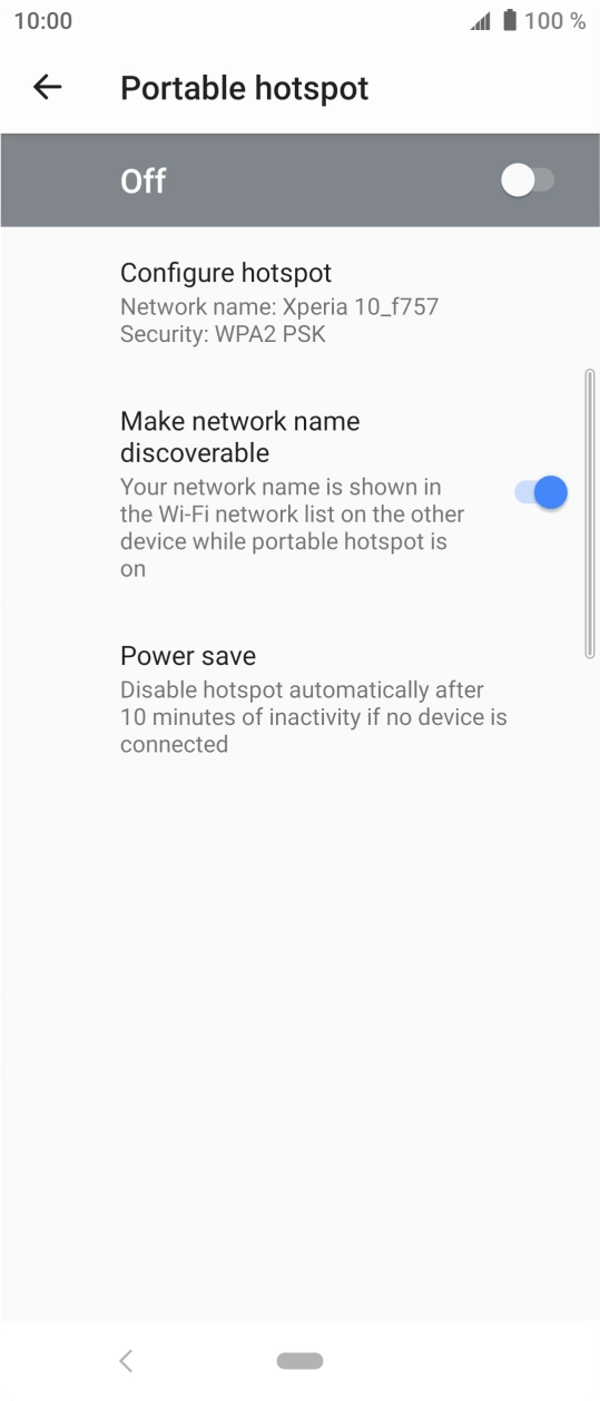 Press Configure hotspot. Press Configure hotspot.