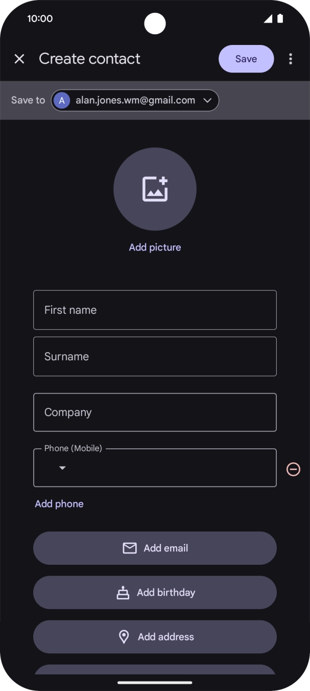 Press the address book drop down list. Press the address book drop down list.