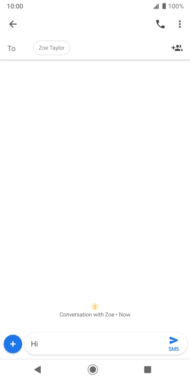 Press the send icon when you've finished your text message. Press the send icon when you've finished your text message.