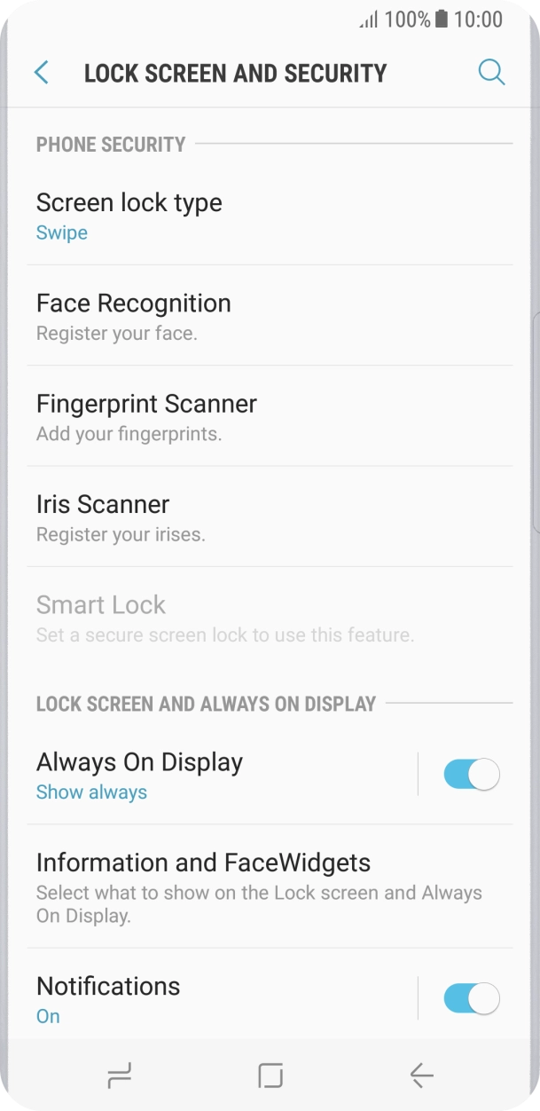 Press Iris Scanner. Press Iris Scanner.
