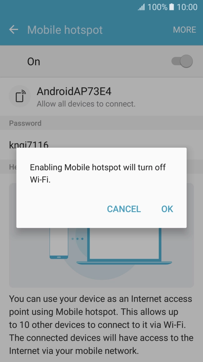 If WiFi is turned on, press OK. If WiFi is turned on, press OK.