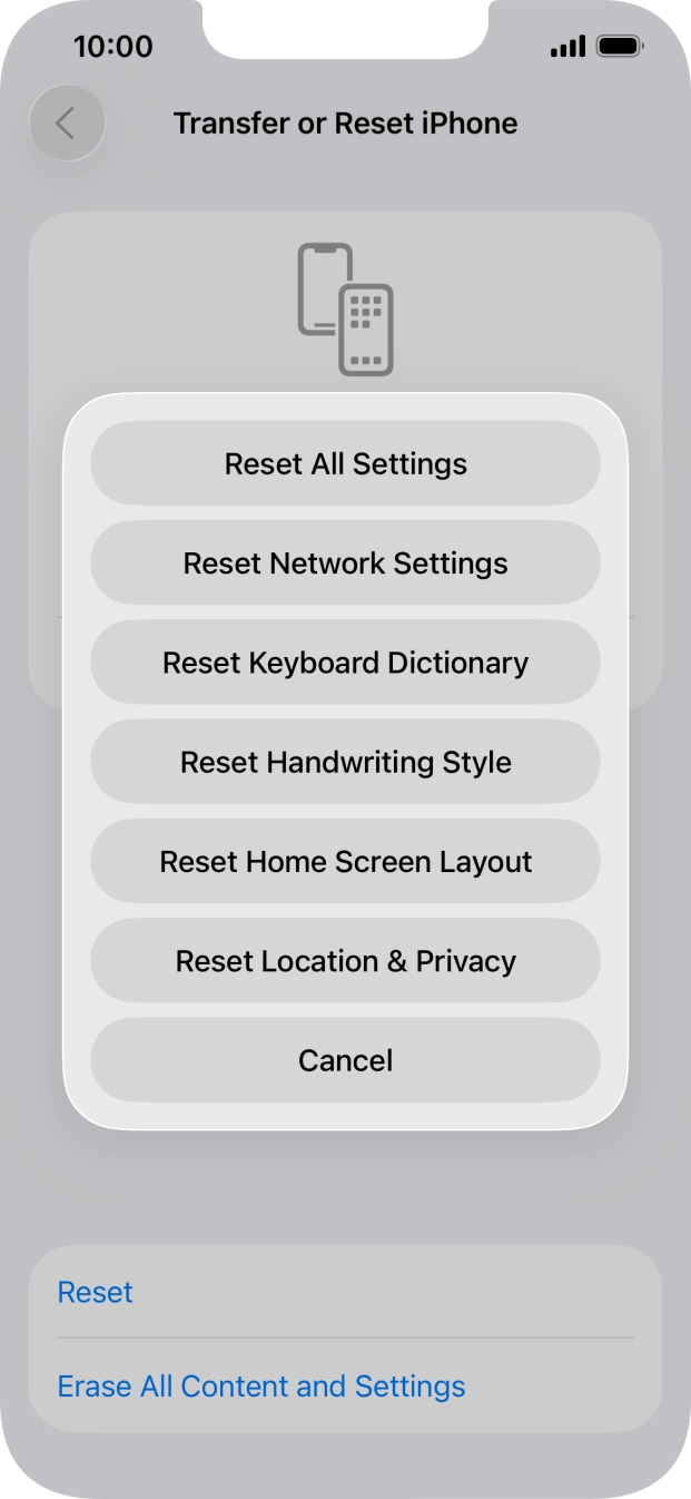 Press Reset All Settings.