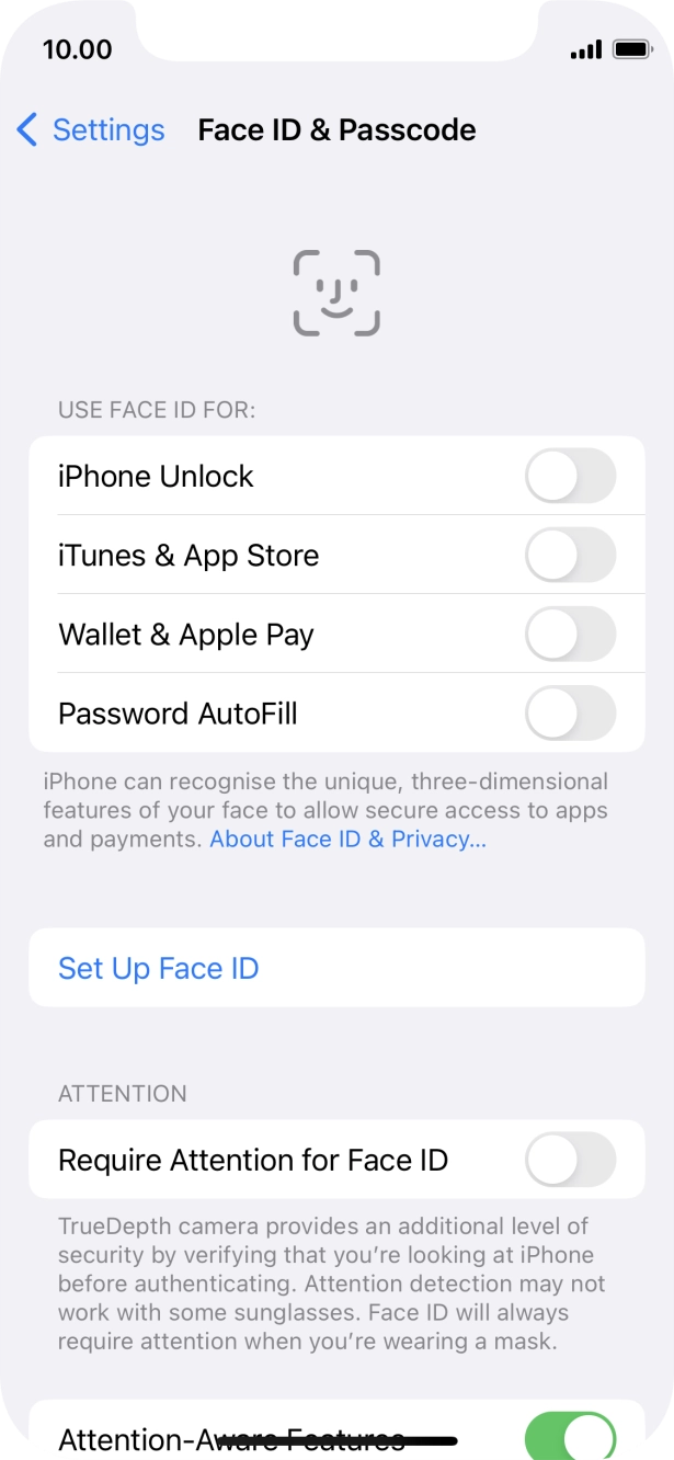 Press Set Up Face ID.