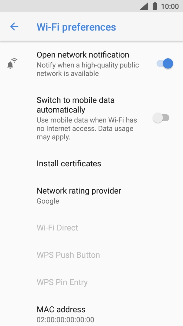 Press the indicator next to 'Switch to mobile data automatically' to turn the function on or off. Press the indicator next to 'Switch to mobile data automatically' to turn the function on or off.
