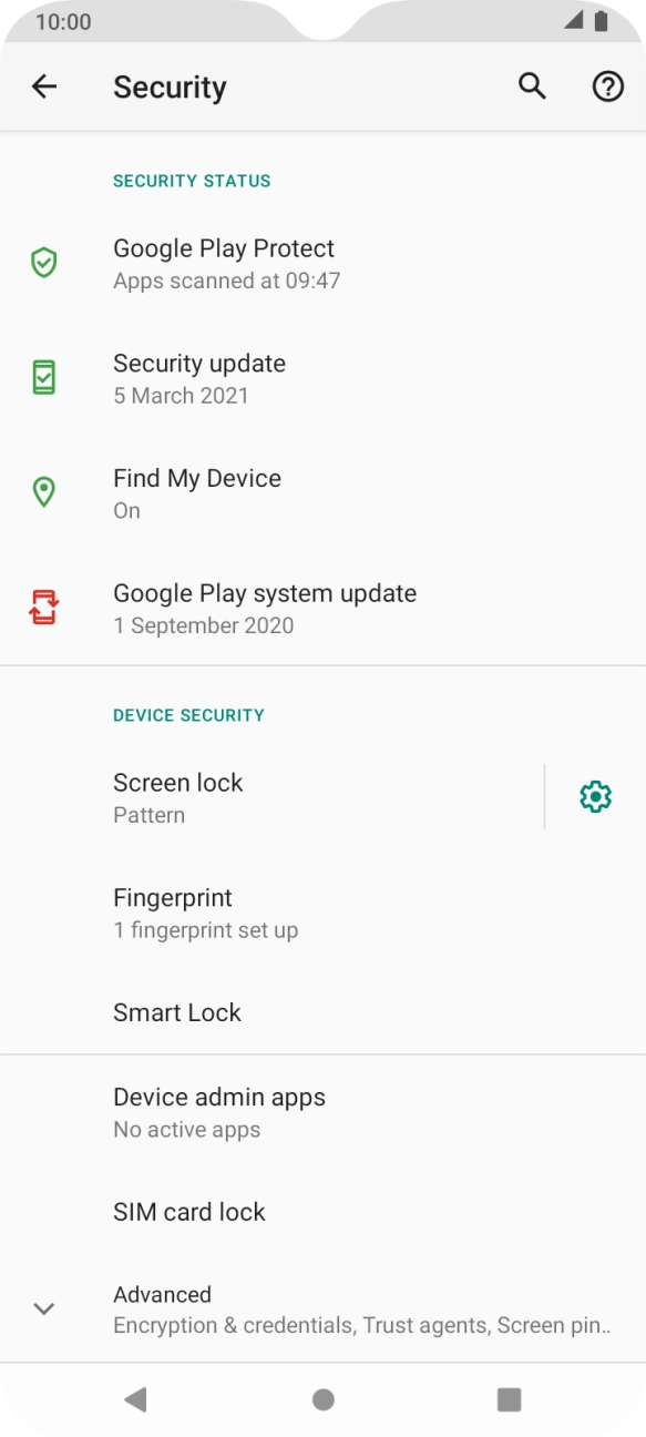 Press Screen lock and key in the current phone lock code.