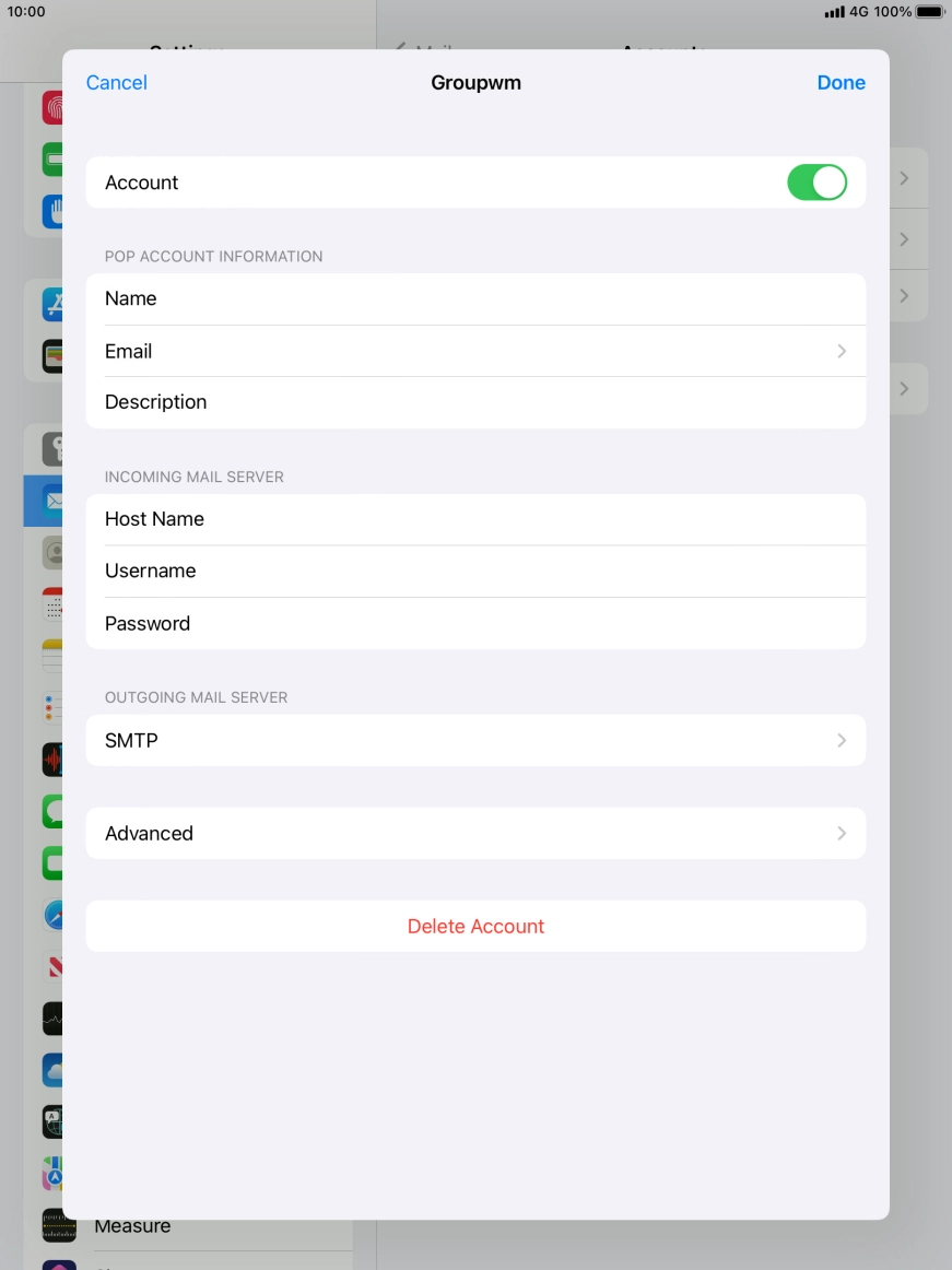 Press SMTP. Press SMTP.