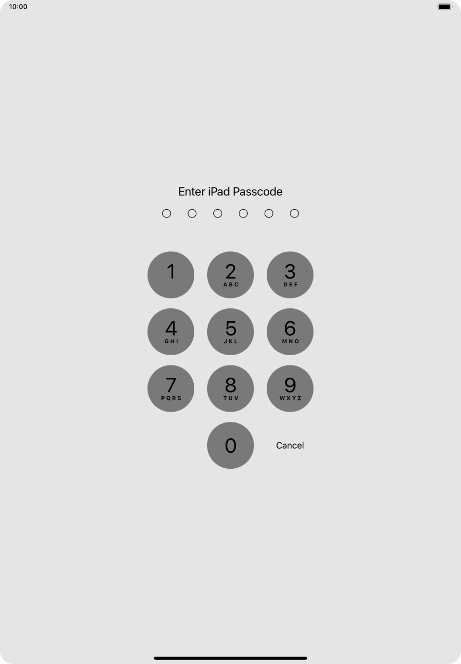 Use the lock code you created.