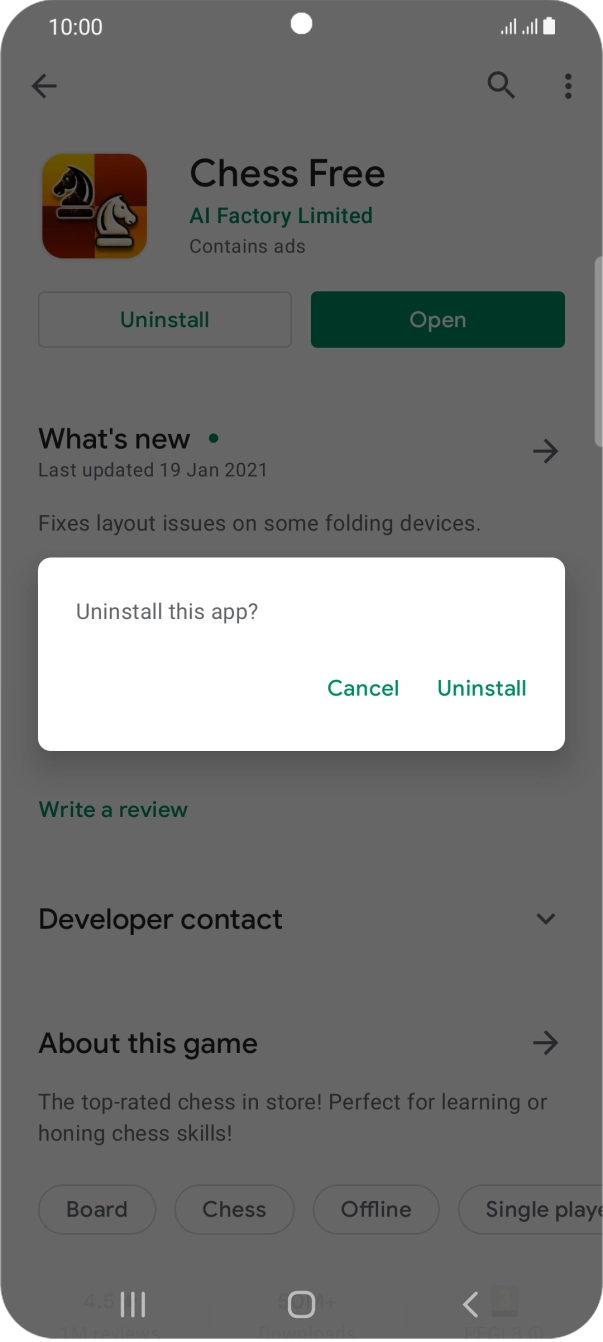 Press Uninstall.