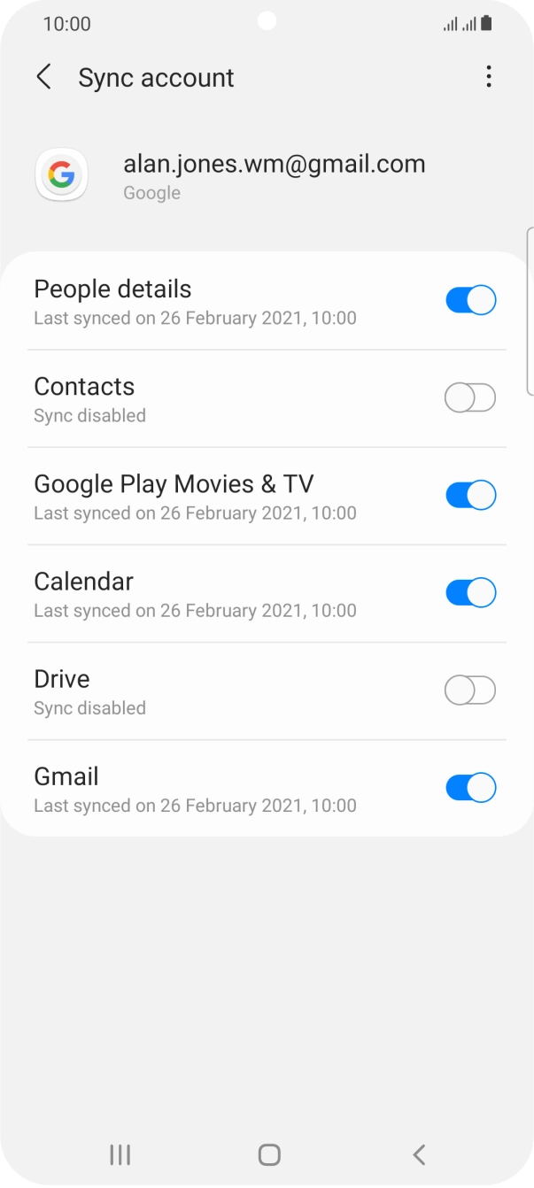 Press the indicator next to 'Contacts' to turn on the function.