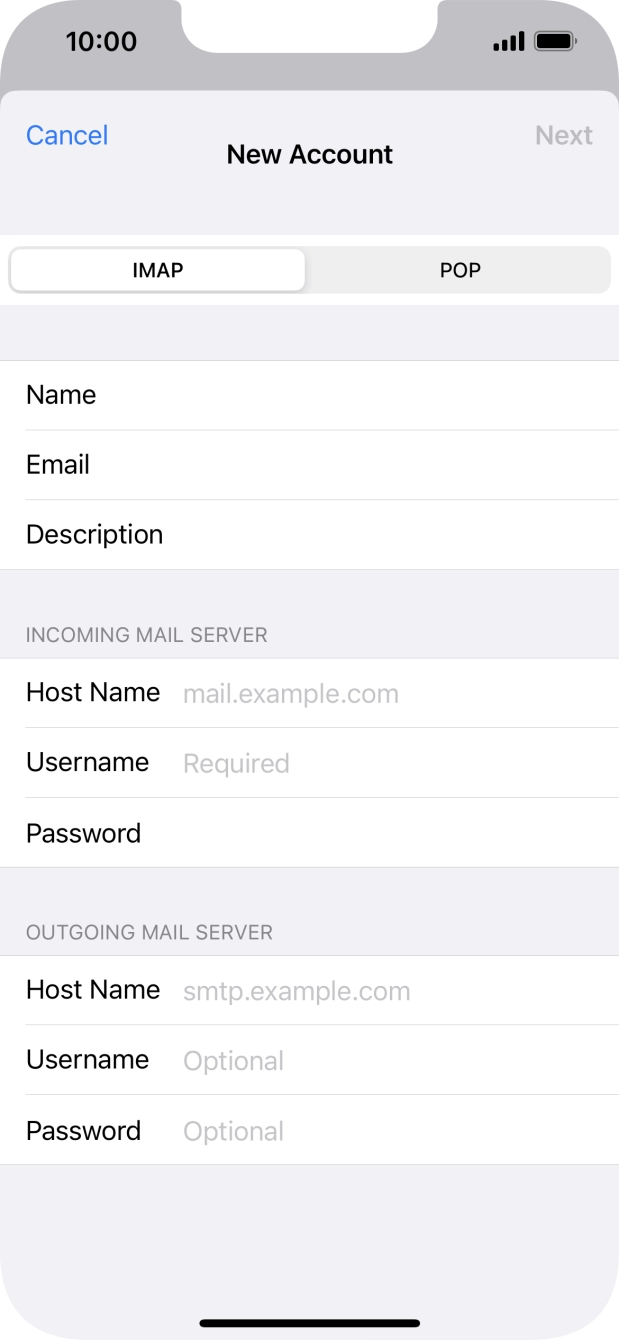 Press IMAP. Press IMAP.