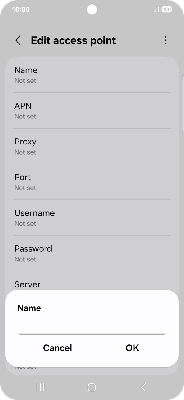 Key in O2 UK Internet and press OK. Key in O2 UK Internet and press OK.