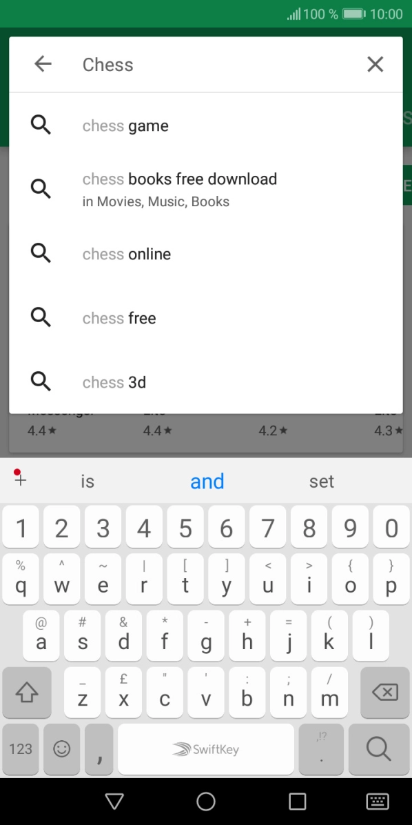 Key in the name or subject of the required app and press the search icon.