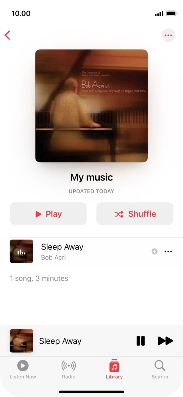 Press the song title. Press the song title.
