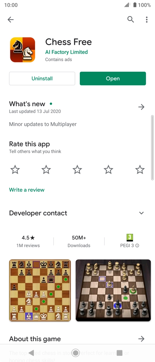 Press Uninstall.