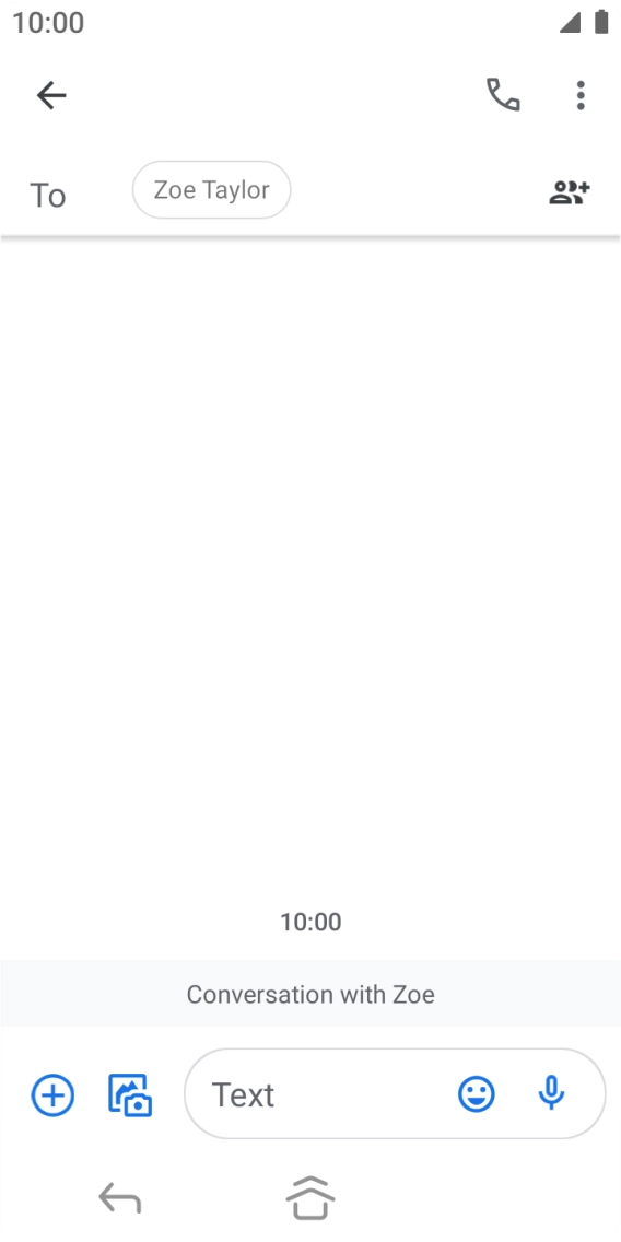 Press the text input field and write the text for your text message. Press the text input field and write the text for your text message.