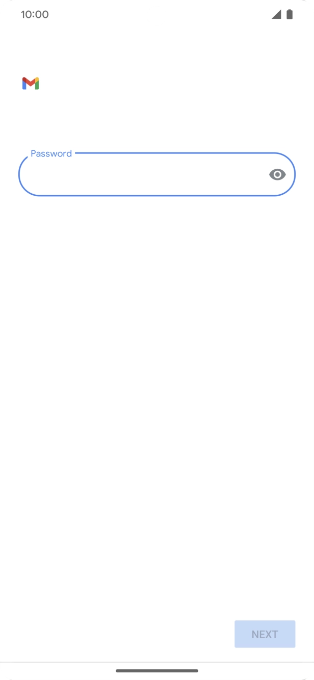 Press the field below 'Password' and key in the password for your email account. Press the field below 'Password' and key in the password for your email account.