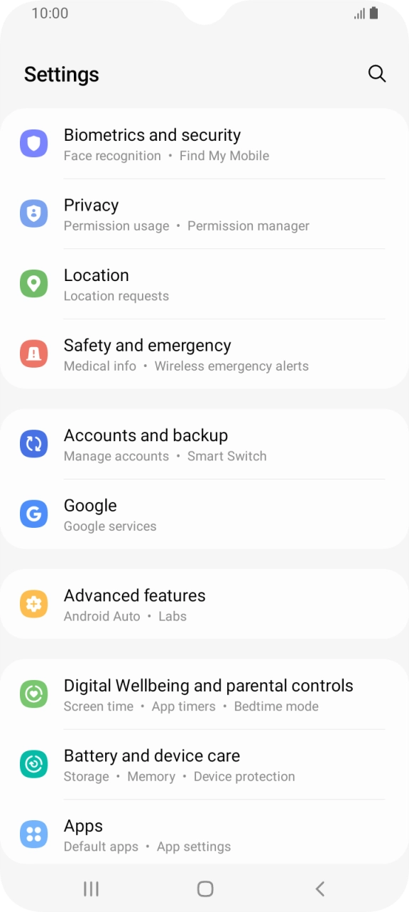 Press Battery and device care.