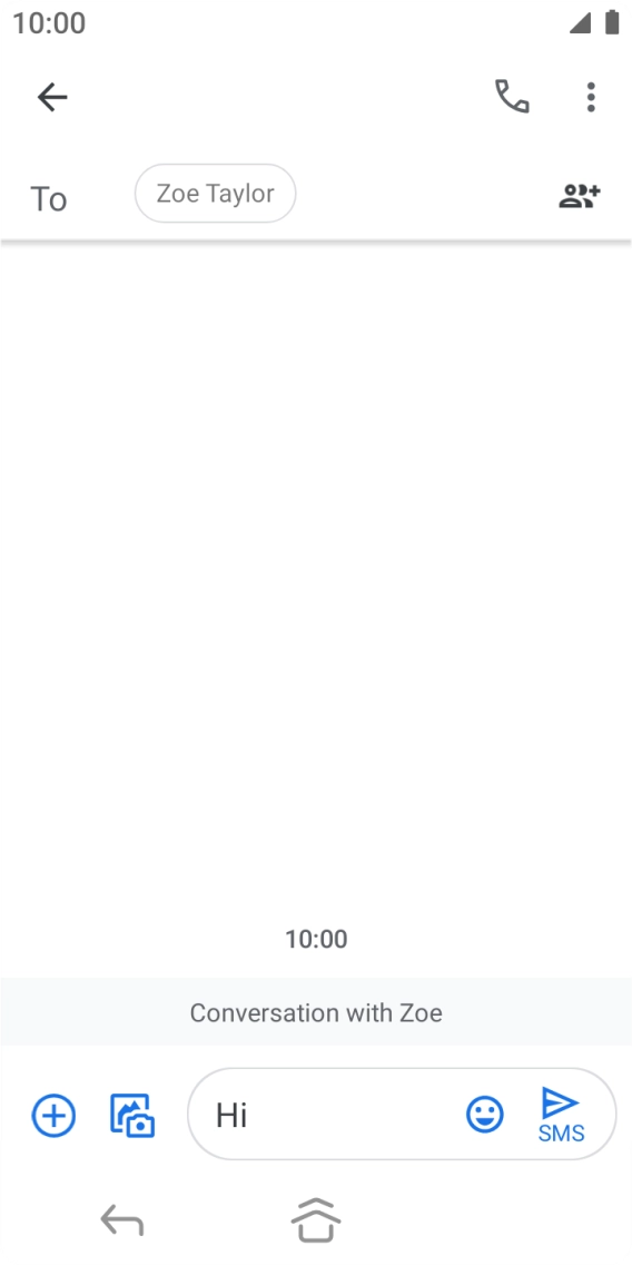 Press the send icon when you've finished your text message. Press the send icon when you've finished your text message.