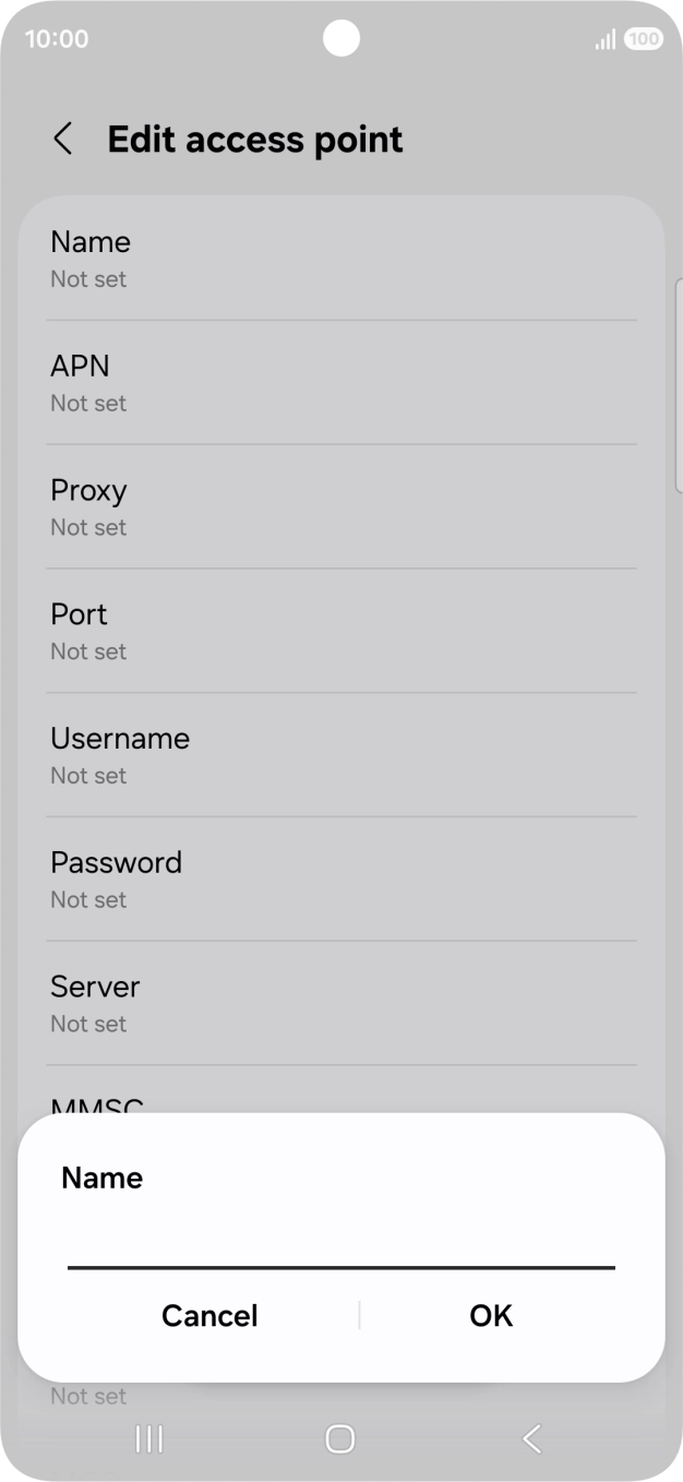 Key in O2 UK Internet and press OK. Key in O2 UK Internet and press OK.