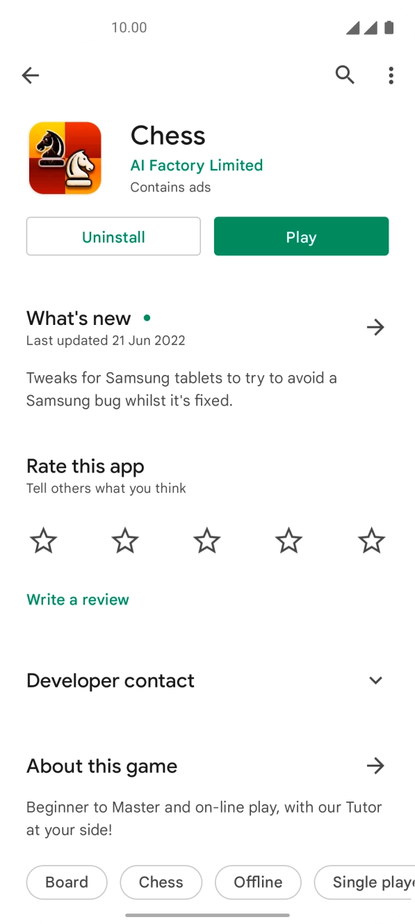 Press Uninstall.