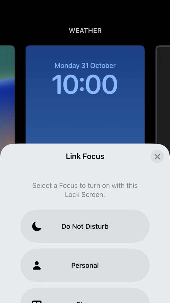 Press the required focus mode. Press the required focus mode.
