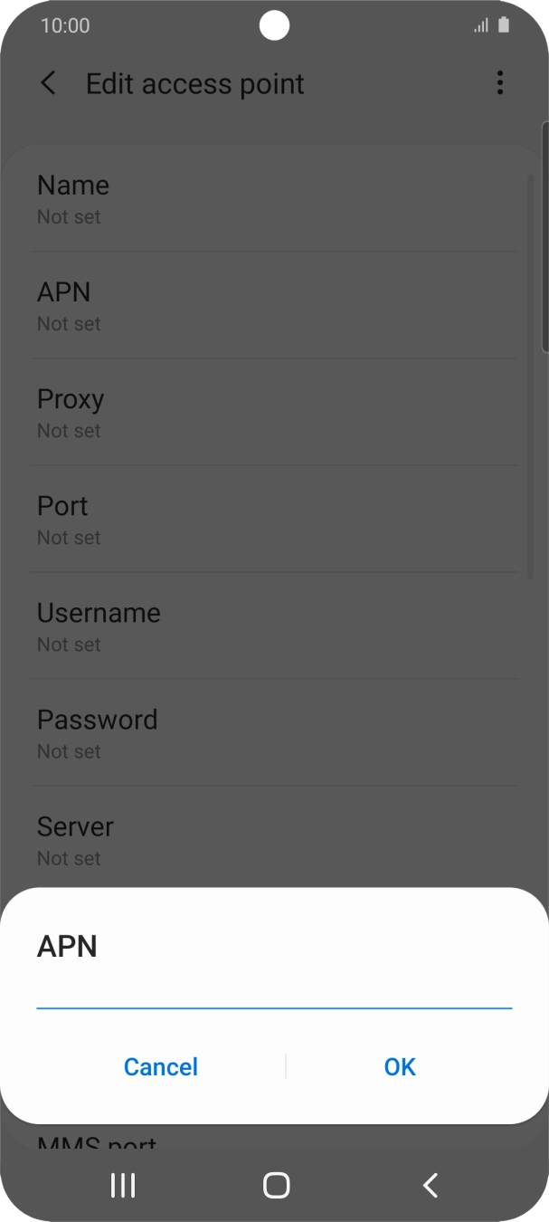 Key in wap.o2.co.uk and press OK.