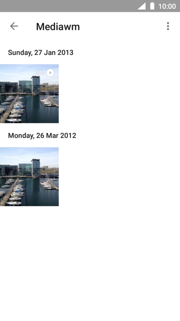 Press and hold any picture or video clip. Press and hold any picture or video clip.
