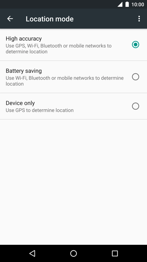 If you select High accuracy, your phone can find your exact position using the GPS satellites, the mobile network and nearby WiFi networks. Satellite-based GPS requires a clear view of the sky. If you select High accuracy, your phone can find your exact position using the GPS satellites, the mobile network and nearby WiFi networks. Satellite-based GPS requires a clear view of the sky.
