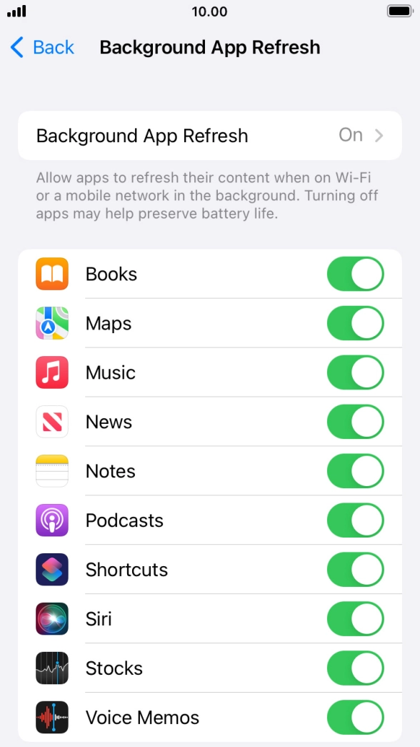 Press Background App Refresh. Press Background App Refresh.