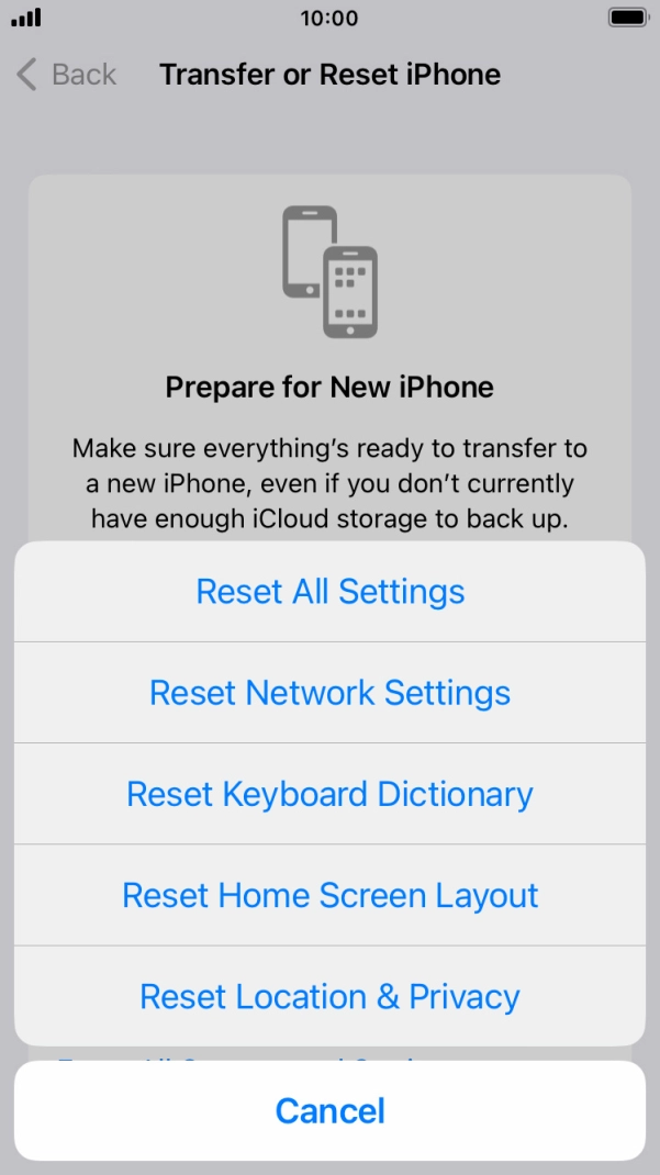 Press Reset All Settings.