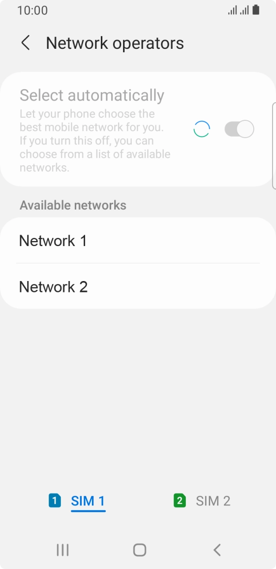 Press the required network. Press the required network.