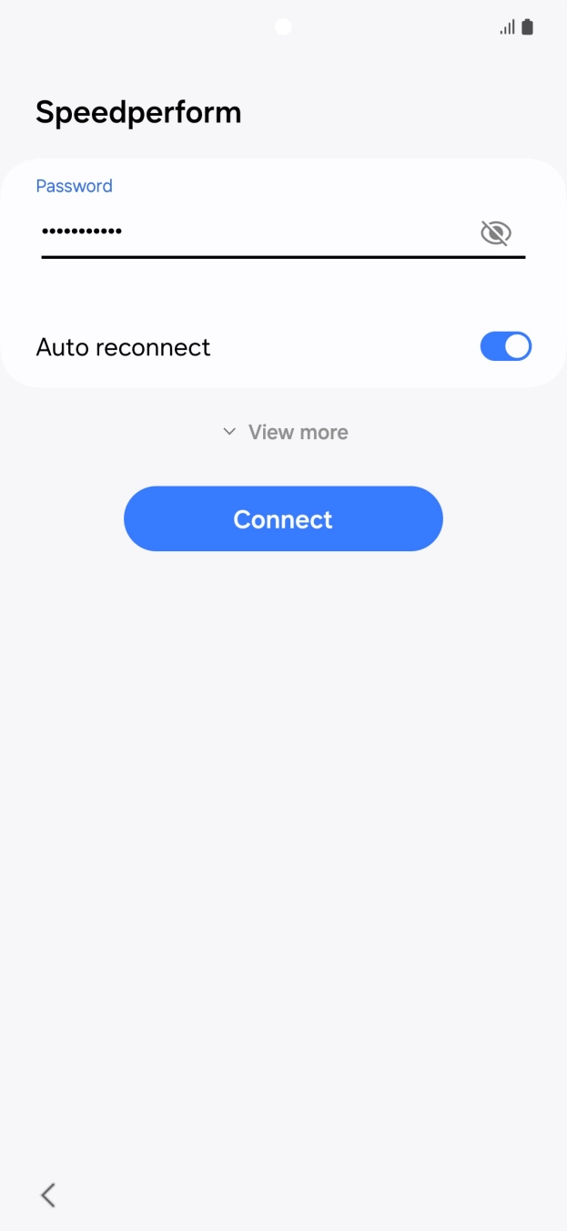 Key in the password for the WiFi network and press Connect.