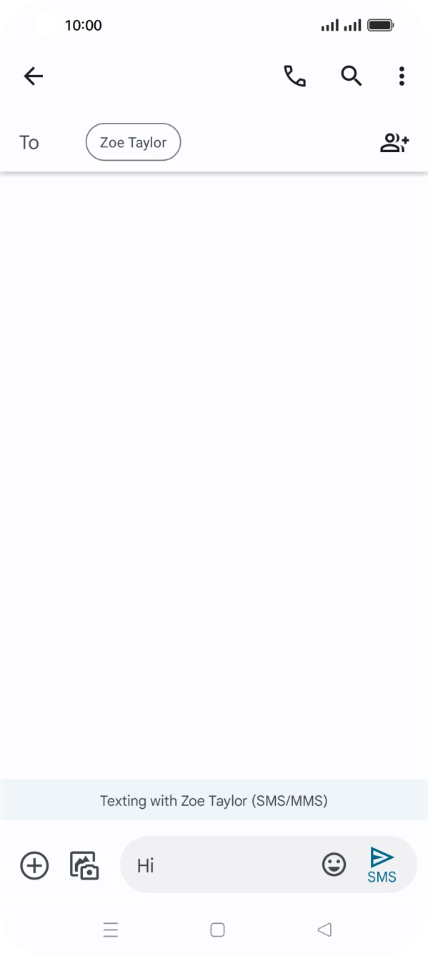 Press the send icon when you've finished your text message. Press the send icon when you've finished your text message.