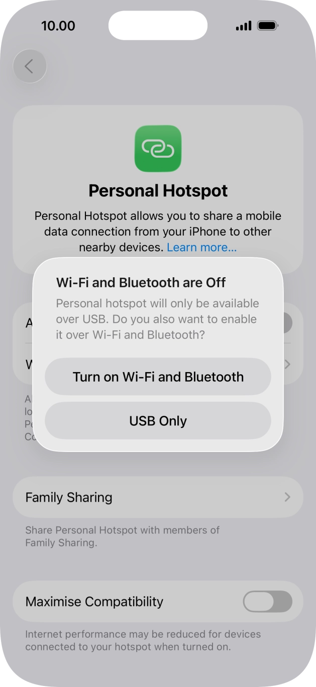 If WiFi is turned off, press Turn on Wi-Fi and Bluetooth.