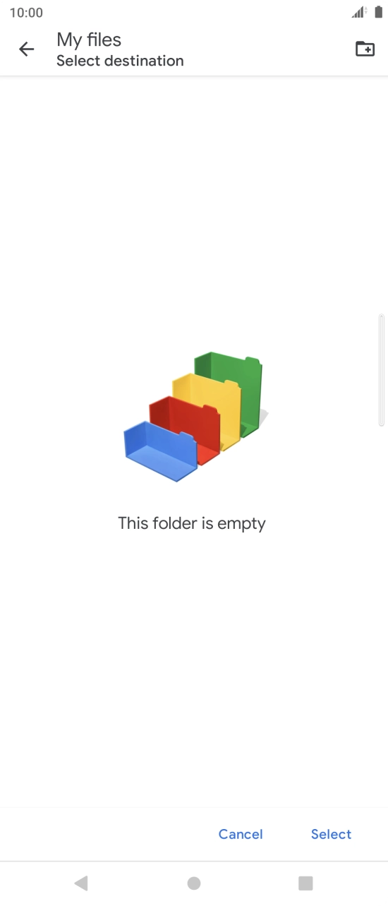 To create a new folder, press the new folder icon and follow the instructions on the screen to create a new folder. To create a new folder, press the new folder icon and follow the instructions on the screen to create a new folder.