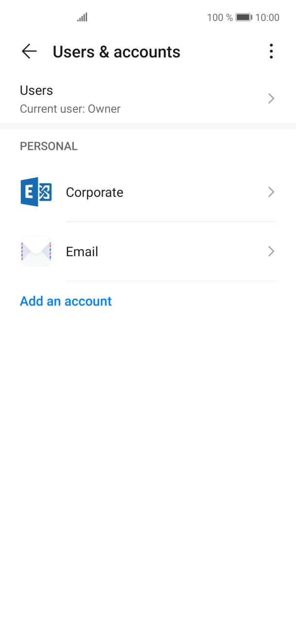 Press the required account type.