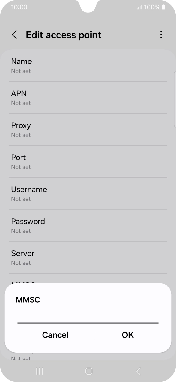 Key in http://mmsc.mms.o2.co.uk:8002 and press OK.