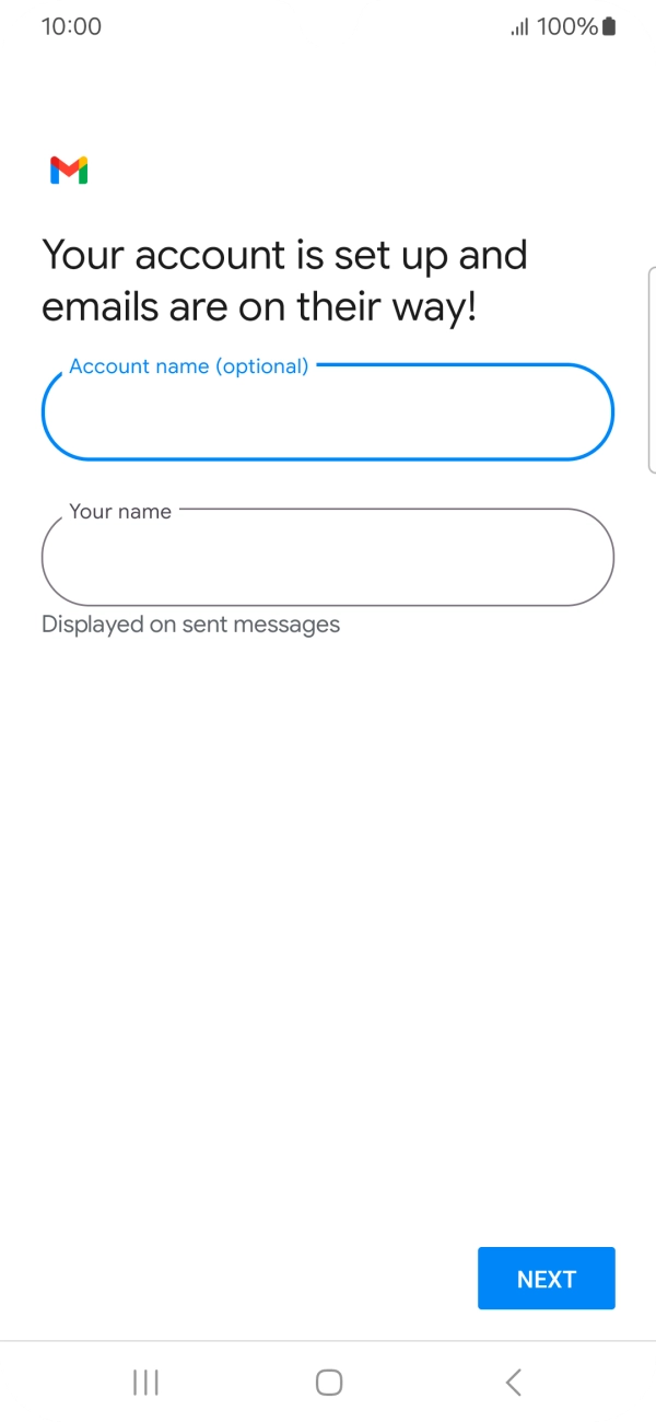 Press the field below 'Your name' and key in the required sender name.