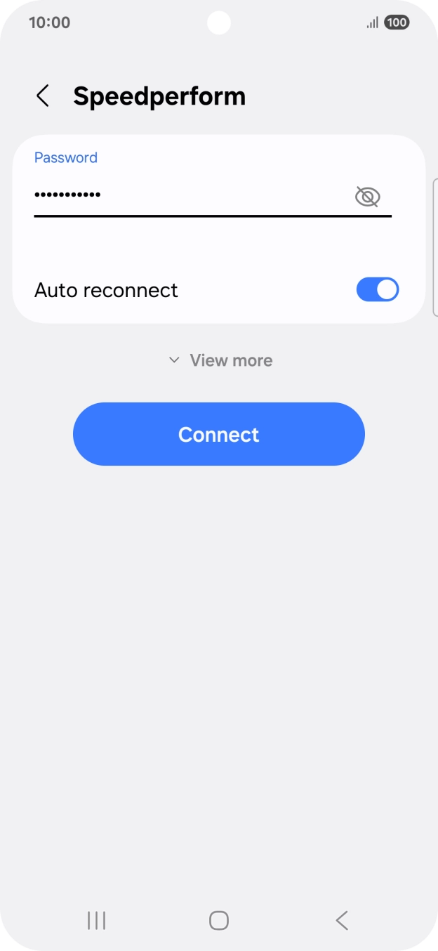 Key in the password for the WiFi network and press Connect.