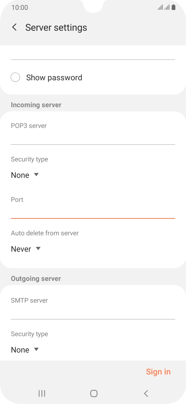 Press the drop down list below 'Auto delete from server'. Press the drop down list below 'Auto delete from server'.