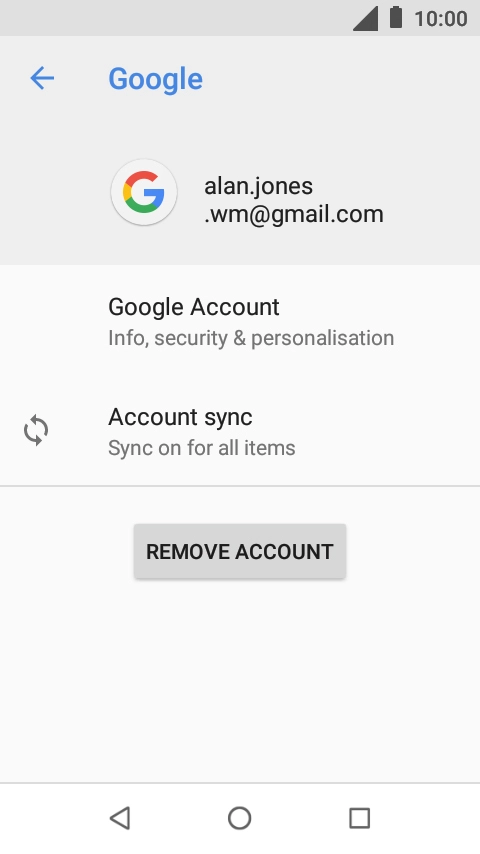 Press Account sync.