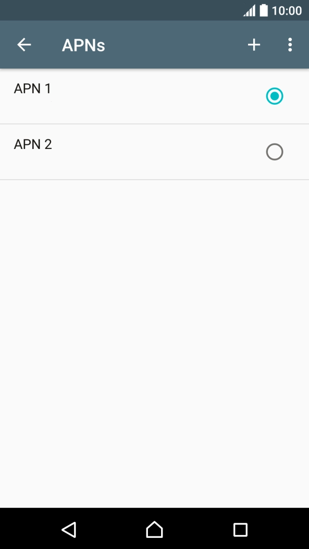 Press the field next to the data connection to activate it.