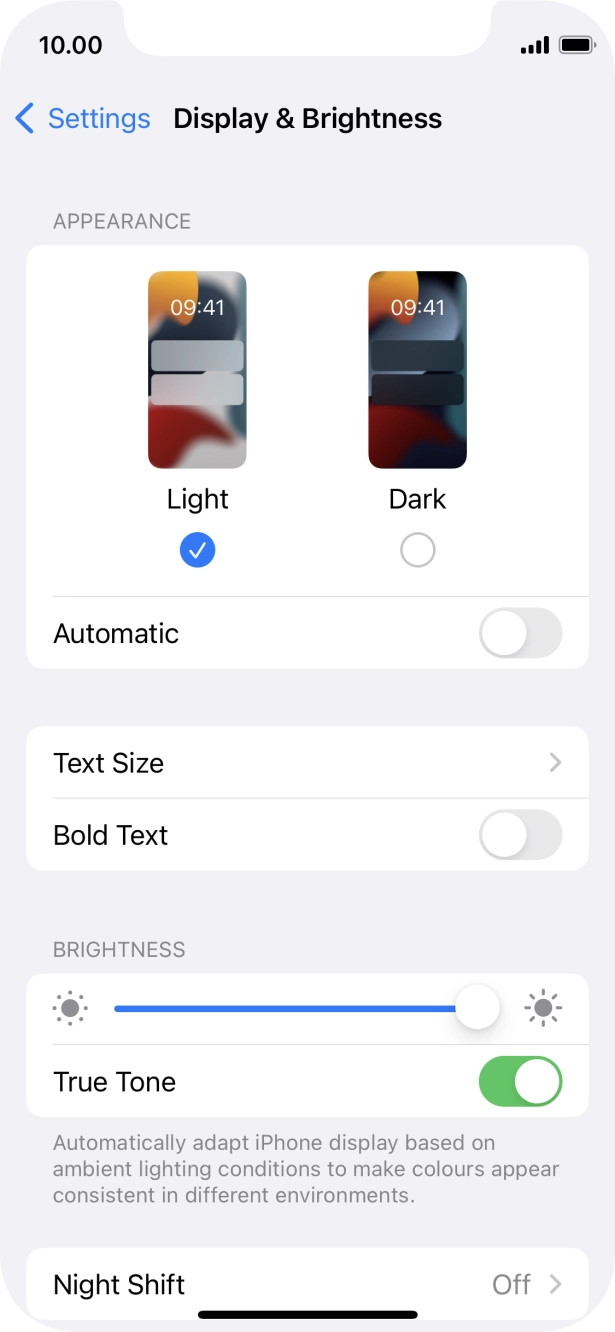 Press Dark.