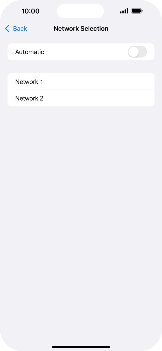 If you turn off the function, press the required network.