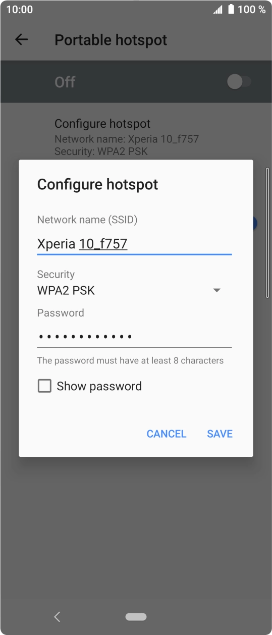 Press the drop down list below 'Security'. Press the drop down list below 'Security'.