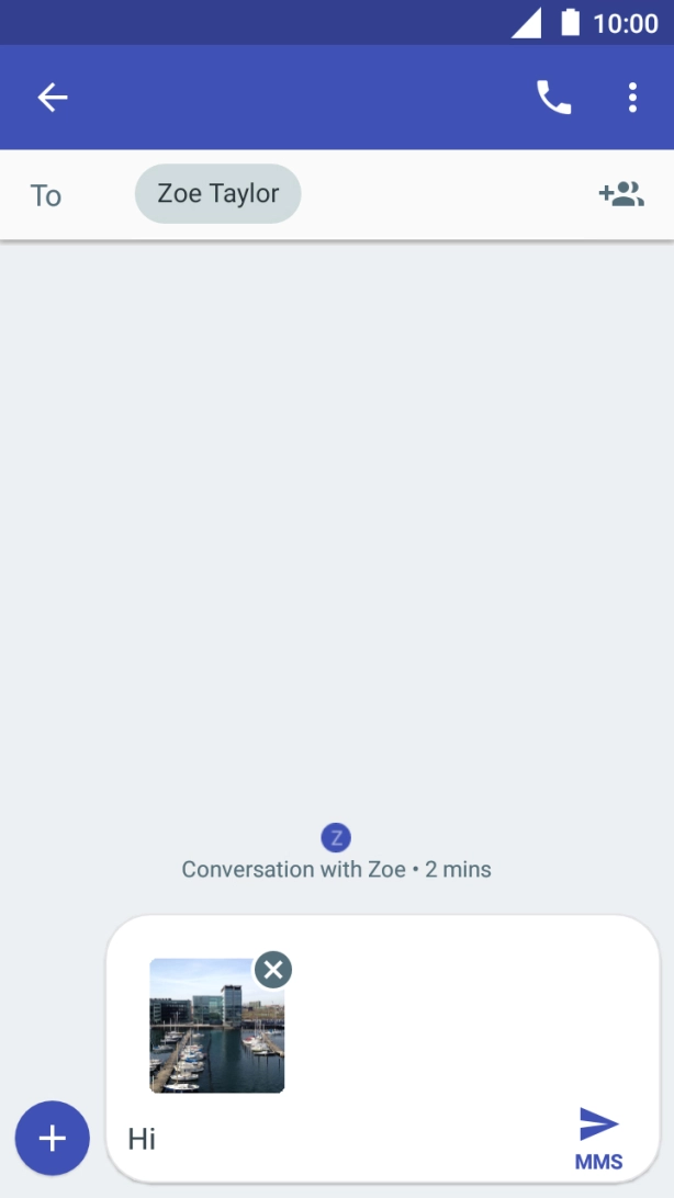 Press the send icon when you've finished your picture message. Press the send icon when you've finished your picture message.