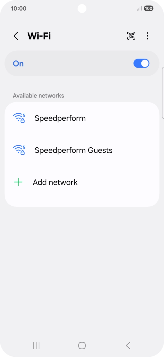 Press the required WiFi network.
