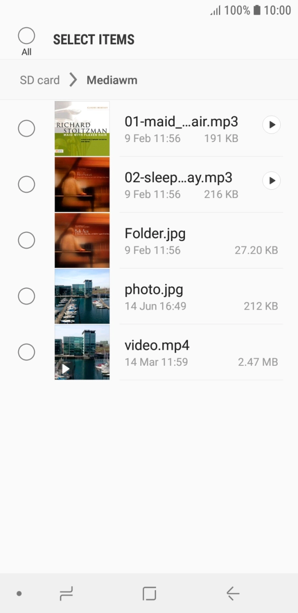 Press the required file.